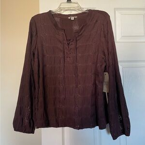 Frye long sleeve purple peasant top